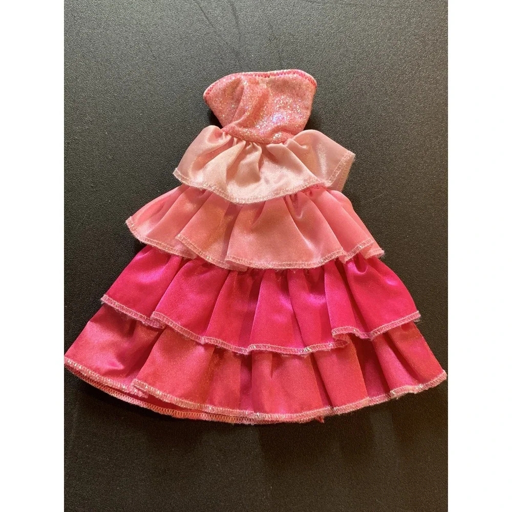 BARBIE SPARKLE LIGHTS PRINCESS DOLL GOWN DRESS 2009 Pink Ruffles HTF